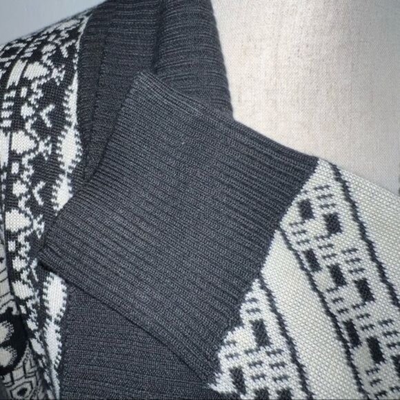 Staring At Stars Womens Open Front Knit Cardigan Black & White Geometric Size S - Picture 9 of 12